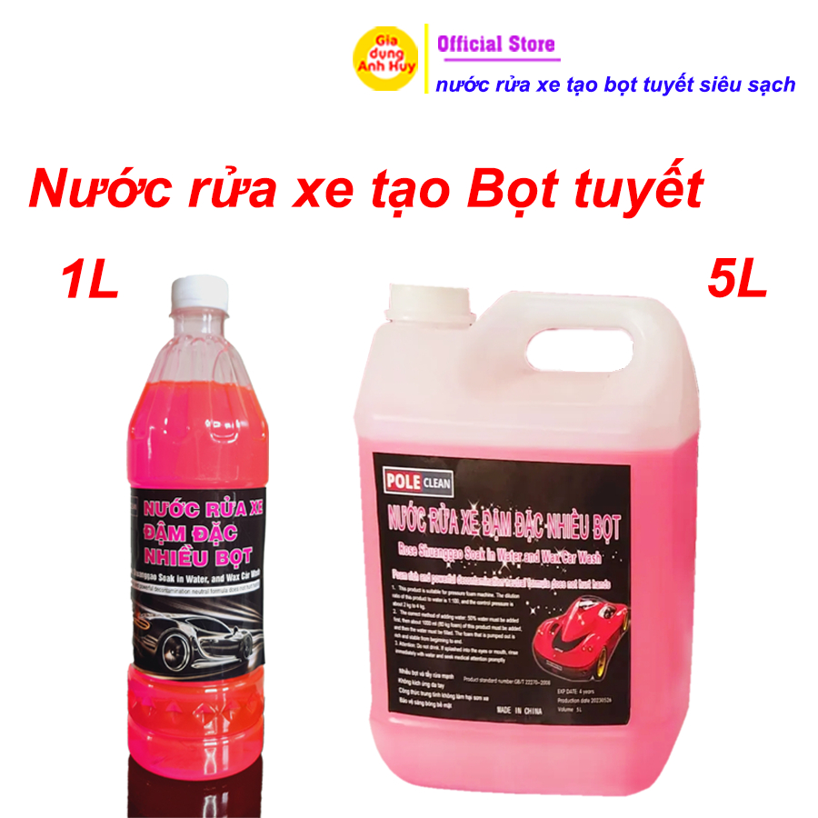 Nước rửa xe ô tô và xe máy chuyên dụng tạo bọt tuyết giúp sạch và nhanh loại 1 lít - GDAH