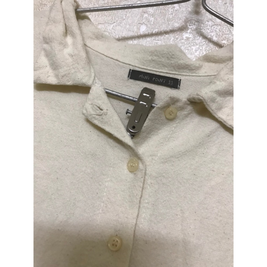 Váy sơ mi Hàn vải sợi gai