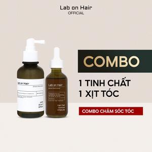 Combo tinh chất + xịt dưỡng mọc tóc 60ml + 160ml Lab on Hair giảm gẫy rụng tóc