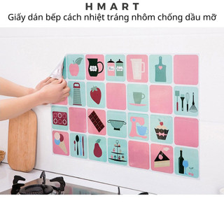 Giấy dán bếp cách nhiệt Hmart - Decal dán bếp tráng nhôm chống dầu mỡ chống nước cao cấp Kích thước 45x75cm