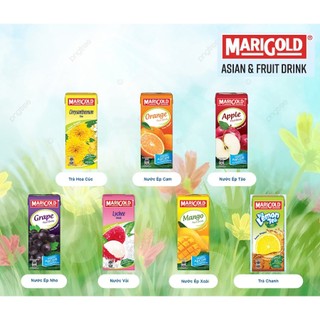 Nước  ép Trái Cây đủ vị Marigold hộp 250ml thùng 24 hộp siêu ngon ít đường - Marigold shop