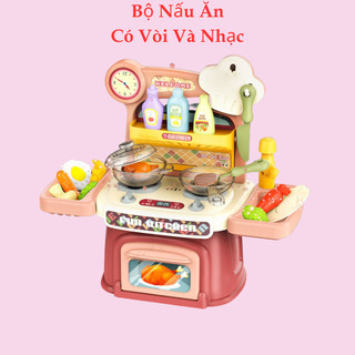 Bộ nấu ăn cho bé nấu bếp có nhạc và sử dụng vòi nước như thật cho bé học cách chăm sóc người thân