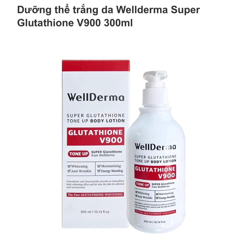 Kem Dưỡng Trắng Da Body Wellderma Super Glutathione Tone Up Body Lotion, Chai 300ml