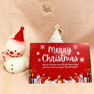 Thiệp Giáng sinh Merry Christmas 1 mặt màu đỏ rực rỡ