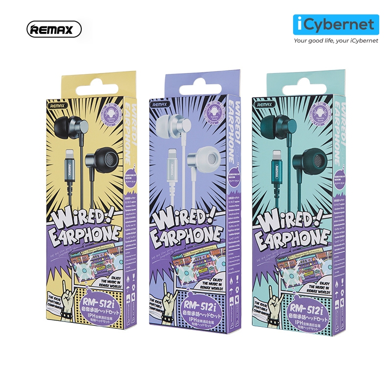 Tai nghe có dây nhét tai chân ip REMAX ICYBERNET RM-512i chính hãng