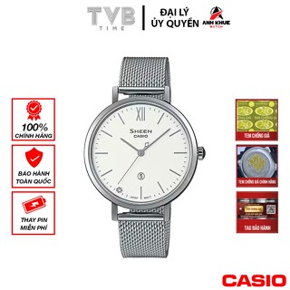 Đồng hồ nữ dây kim loại Casio Sheen chính hãng SHE-4539M-7AUDF (34mm)