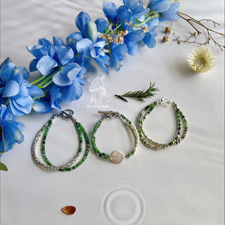 Vòng tay Emerald màu xanh lục mix phối xinh đẹp