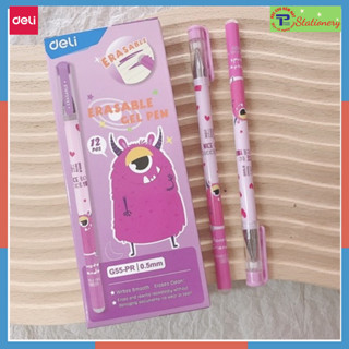 Bút mực gel xoá được Deli G55- Mực xanh, đen, tím