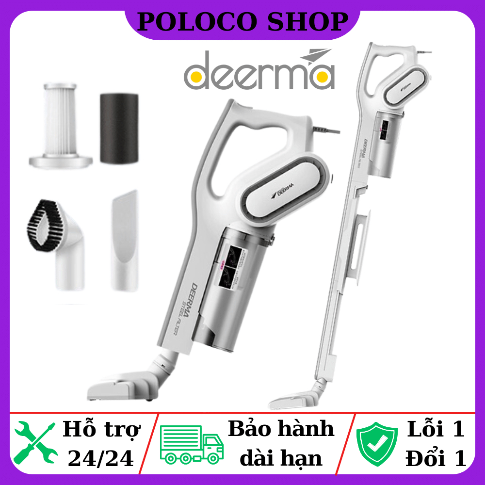 Máy Hút Bụi Cầm Tay DEERMA DX700 - Công Suất 600W - Máy Hút Bụi Gia Đình - Thiết Kế 2 Trong 1 - 3 Đầu Hút - BH 12Tháng