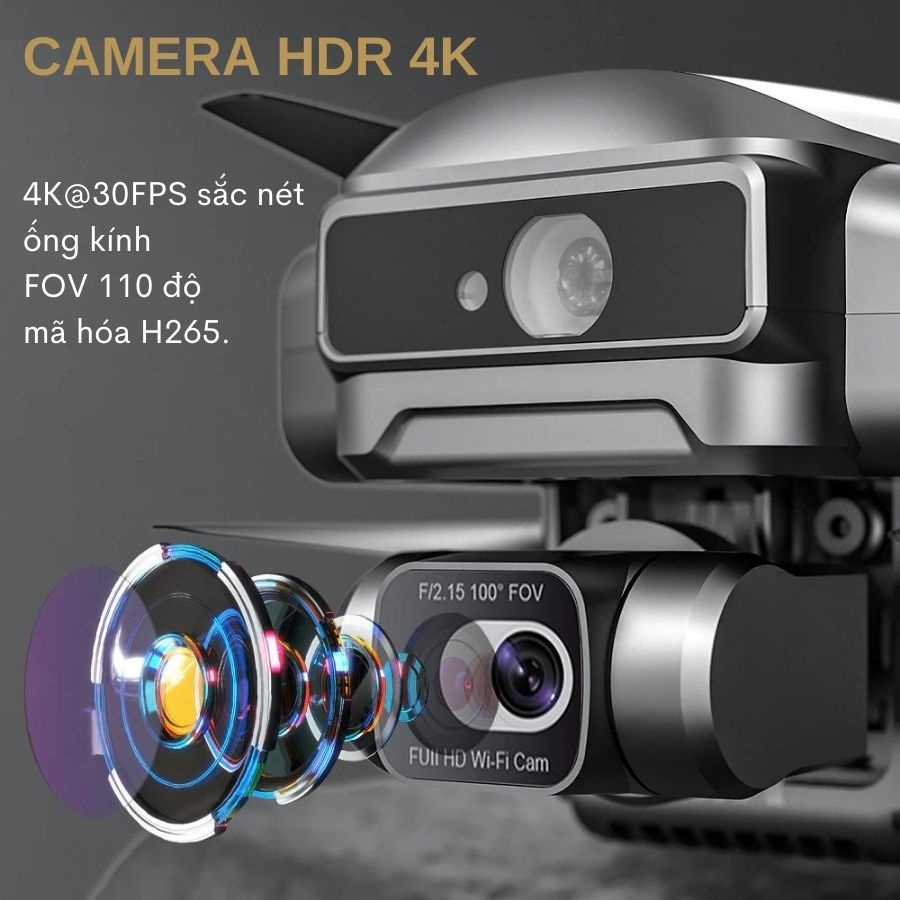 Flycam F22S PRO máy bay không người lái, cảm biến chống va chạm - trang bị camera full HD 4K PRO - Truyền ảnh tốt 3500m