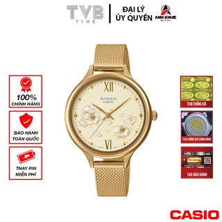 Đồng hồ nữ dây kim loại Casio Sheen chính hãng SHE-4551GM-9AUDF (34mm)