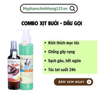 Bộ 2 tinh dầu bưởi + dầu gội bưởi kích thích mọc tóc dày dài ngăn rụng mọc tóc nhanh dầu xịt bưởi hair lotion xịt dưỡng