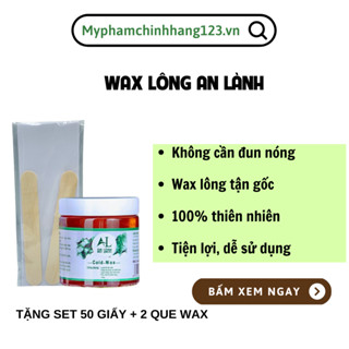  Wax lông AN LÀNH kèm 50 giấy 2 que wax lạnh tẩy lông sạch không cần đun nóng sáp wax lông an lành 