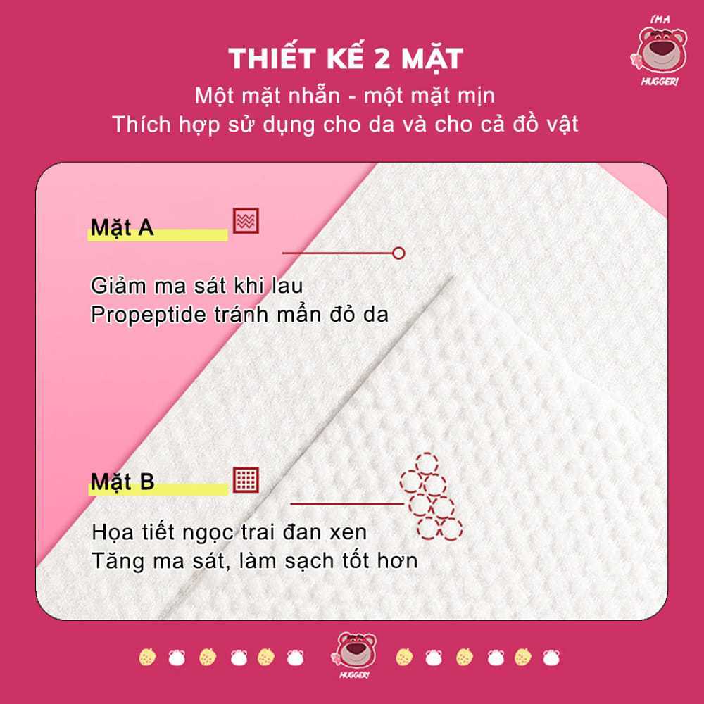 Thùng 10 Gói Khăn Ướt Gấu Dâu Losto An Toàn Cho Da, Chất Liệu Tự Nhiên, Siêu Mềm Mịn Dai, Không Mùi