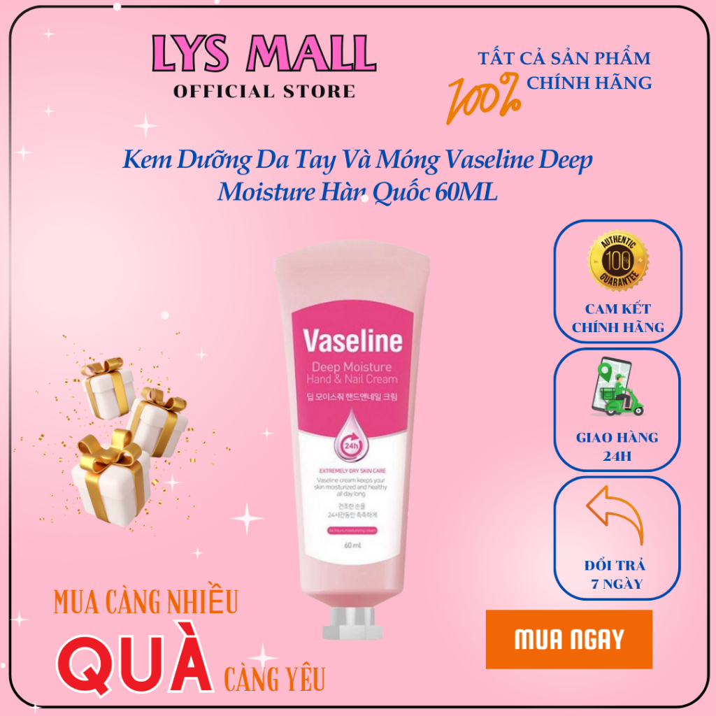 Kem Dưỡng Da Tay Và Móng Vaseline Deep Moisture Hàn Quốc 60ML