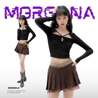 MORSELA® chính hãng - Áo croptop nữ tay dài MORGANA ôm khoét vai phong cách sexy