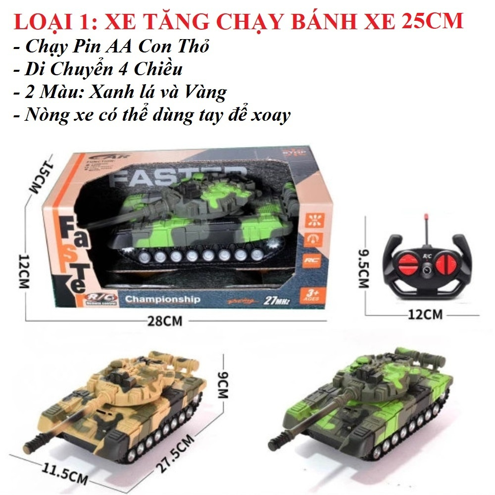 Xe tăng điều khiển từ xa mô hình xe tăng chạy siêu tốc quay nòng và phát nhạc cho bé đam mê sưu tầm