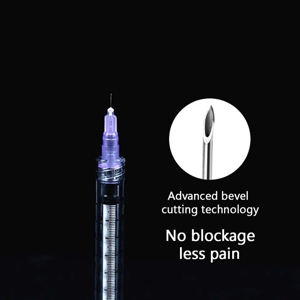 1 Đầu kim tiêm Cao cấp tinh chất tiêm căng bóng meso nanoneedle siêu nhỏ 30G 32G 34G 4mm 1.5m 2.5mm