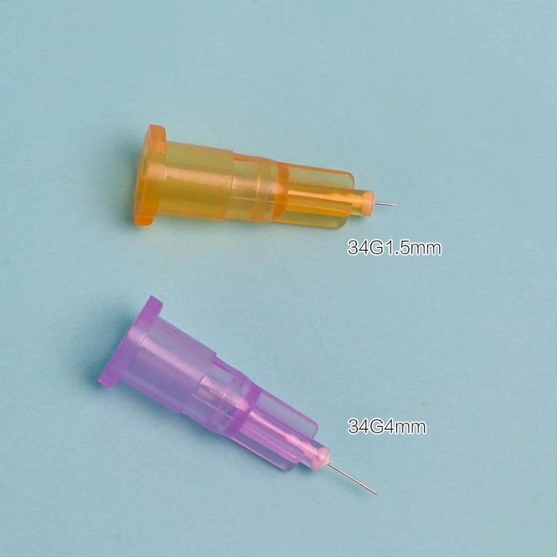 1 Đầu kim tiêm Cao cấp tinh chất tiêm căng bóng meso nanoneedle siêu nhỏ 30G 32G 34G 4mm 1.5m 2.5mm