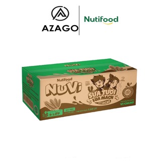 Thùng 24 túi nuvi sữa tươi lúa mạch vị cacao - túi 110ml - azago - thương hiệu nutifood