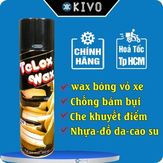 Chai Xịt Bóng Xe Telox Wax 550Ml - Wax Bóng Vỏ Xe, Nội Thất, Đồ Da, Đồ Gỗ  - Nano Phủ Bóng/ Phục Hồi Nhựa Nhám Kivo