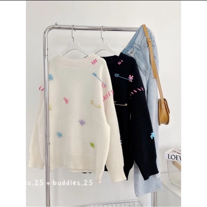 [Pass/ thanh lý] Áo len sweater đính gấu buddies.25