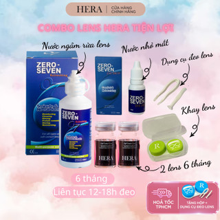 Combo Kính Áp Tròng Hera, Nước Ngâm Và Nhỏ Mắt, Set Lens 6 Tháng 5 Món Ưu Đãi Cho Nàng