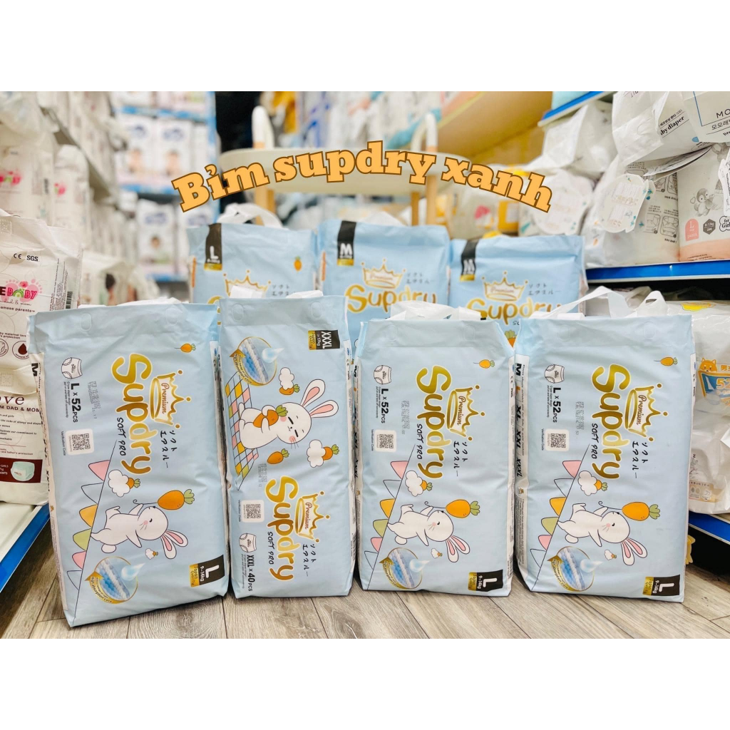 Tã/bỉm quần Supdry xanh M58/L52/XL46/XXL42/XXXL40