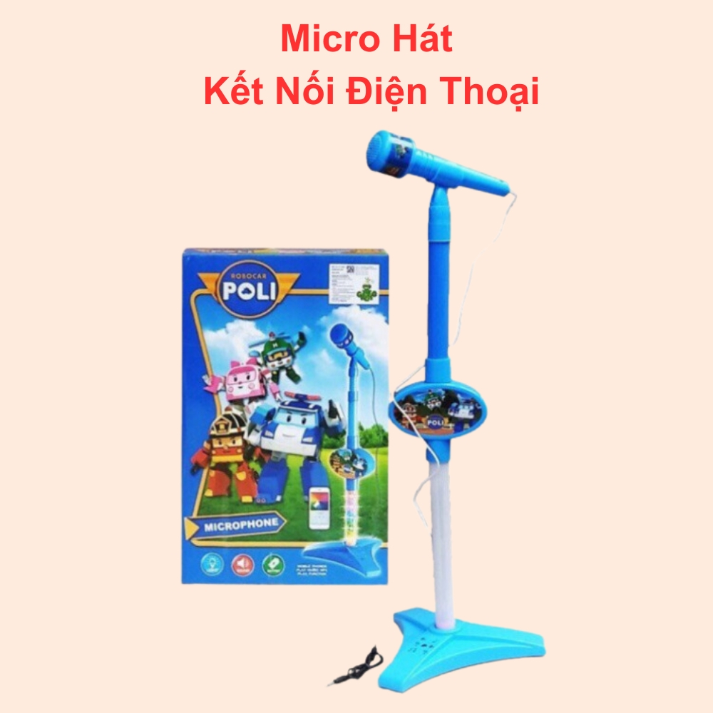Đồ Chơi Micro Đồ Chơi Mic Hát Poli Cho Bé Làm Ca Sĩ Kết Nối Điện Thoại Tạo Beat