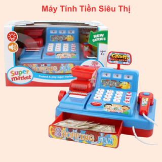 Đồ Chơi Máy Tính Tiền Siêu Thị  Máy Tính Tiền Cho Bé Màu Xanh Lam Cho Bé Chơi Đồ Hàng Tính Toán