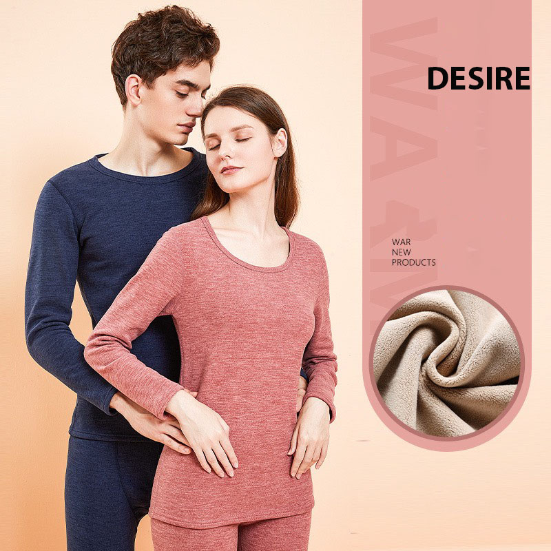 Đồ bộ giữ nhiệt nỉ lót hai lớp lông cừu siêu dày ấm áp mùa đông dài tay AGN-005