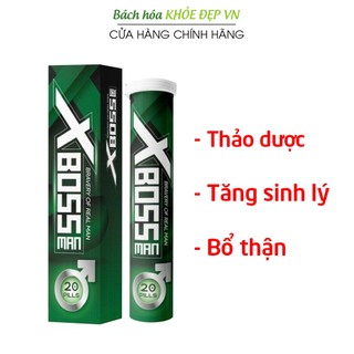 Viên sủi thảo dược X Boss tăng cường sinh lý nam, bổ thận  mạnh gân cốt, giảm đau lưng mỏi gối, giảm tiểu đêm - Hộp 20v