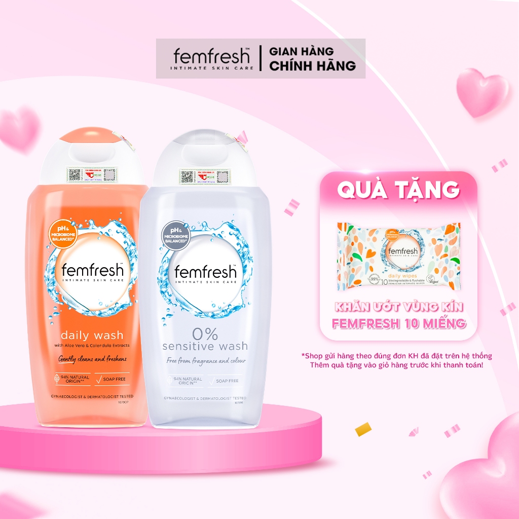 [ MUA 2 TẶNG 1] Mua 2 Dung Dịch Vệ Sinh Phụ Nữ Femfresh Giúp Vùng Kín Sạch Thơm, Tươi Mới Tặng Ngay 1 Phần Quà Đặc Biệt