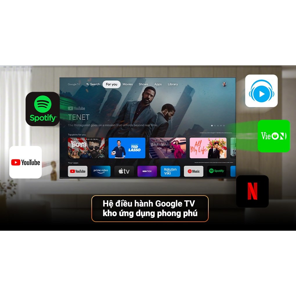 Google Tivi Sony 4K 65 inch XR-65X90L Sản xuất Malaysia - đời mới 2023