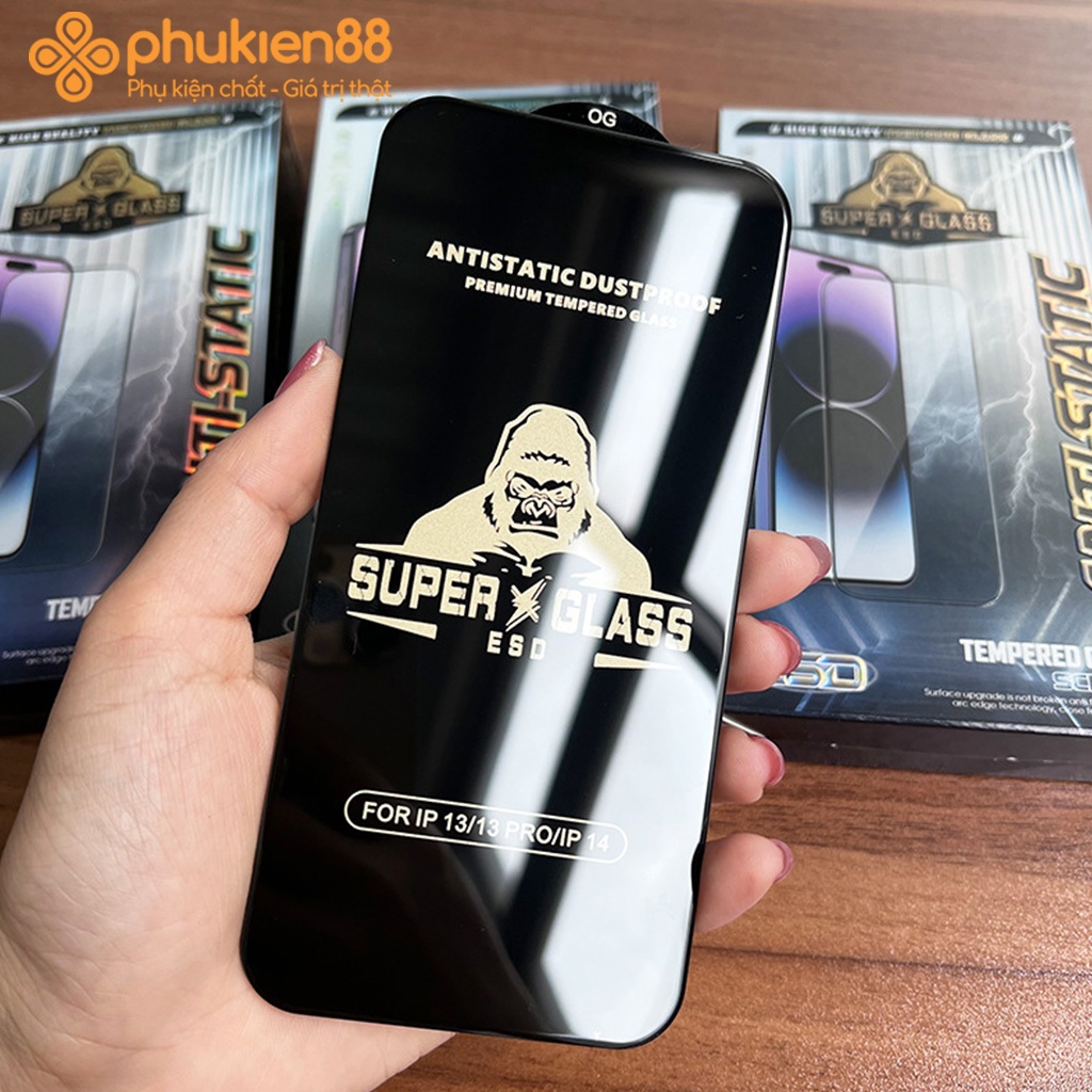 Kính cường lực OPPO A91 A92 A93 A94 A95 A96 A98 4G 5G , Super Kingkong ESD full màn, Miếng dán màn hình