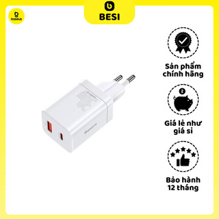 Cốc sạc nhanh siêu nhỏ gọn Baseus Super Si Pro Quick Charger C+U 30W