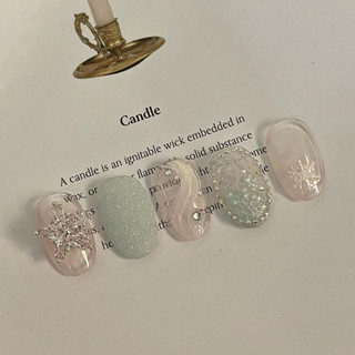 Mẫu nailbox thiết kế móng úp giáng sinh noel charm bông tuyết