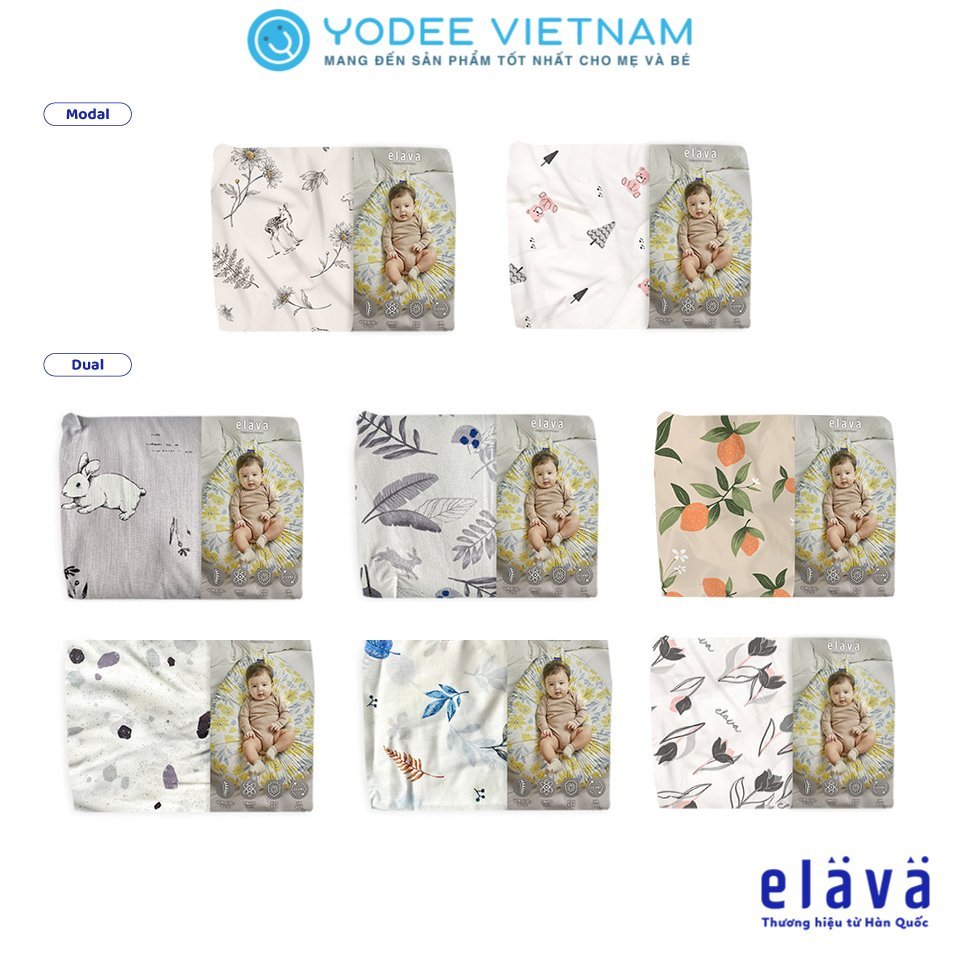 Elava Vỏ gối chống trào ngược thoáng khí, hút ẩm và thoát mồ hôi tốt cho bé sơ sinh (không kèm ruột gối)