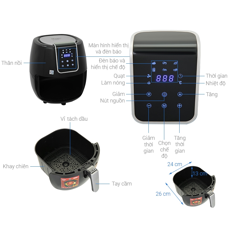 Nồi chiên nướng không dầu Magic Korea A-805