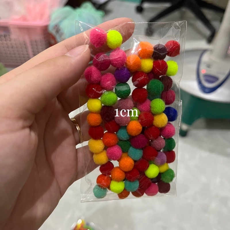 5gram - Hạt bông tròn, Pom Pom cỡ nhỏ dùng để trang trí cây thông Noel, Giáng sinh, Xmas