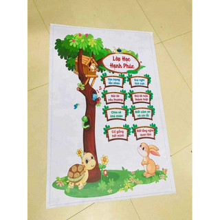 BẠT TRANG TRÍ lớp học hạnh phúc ( rùa thỏ)