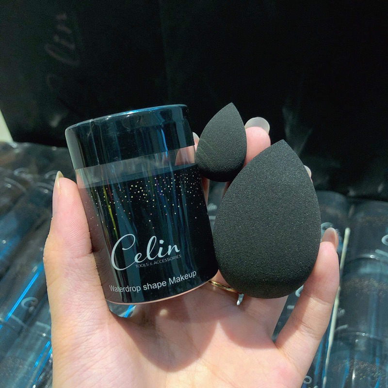 Bông Mút Tán Nền Celin 2 Chiếc Chính Hãng sẵn màu nâu và màu đen và hồng