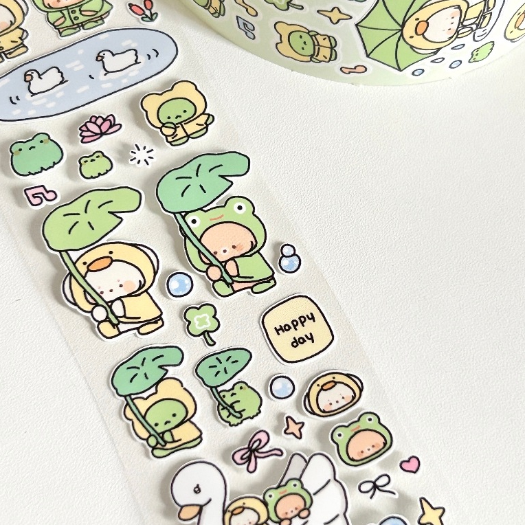 Sticker mini dạng cuộn trang trí toploader, đồ dùng cuộn 5M