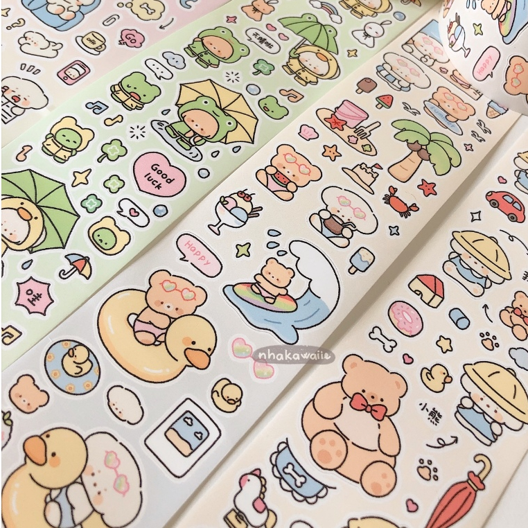 Sticker mini dạng cuộn trang trí toploader, đồ dùng cuộn 5M