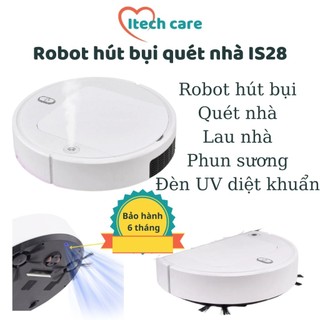 Robot hút bụi lau nhà quét nhà máy hút bụi tự động có tích hợp tính năng led uv và xông tinh dầu thơm nhà pin sạc