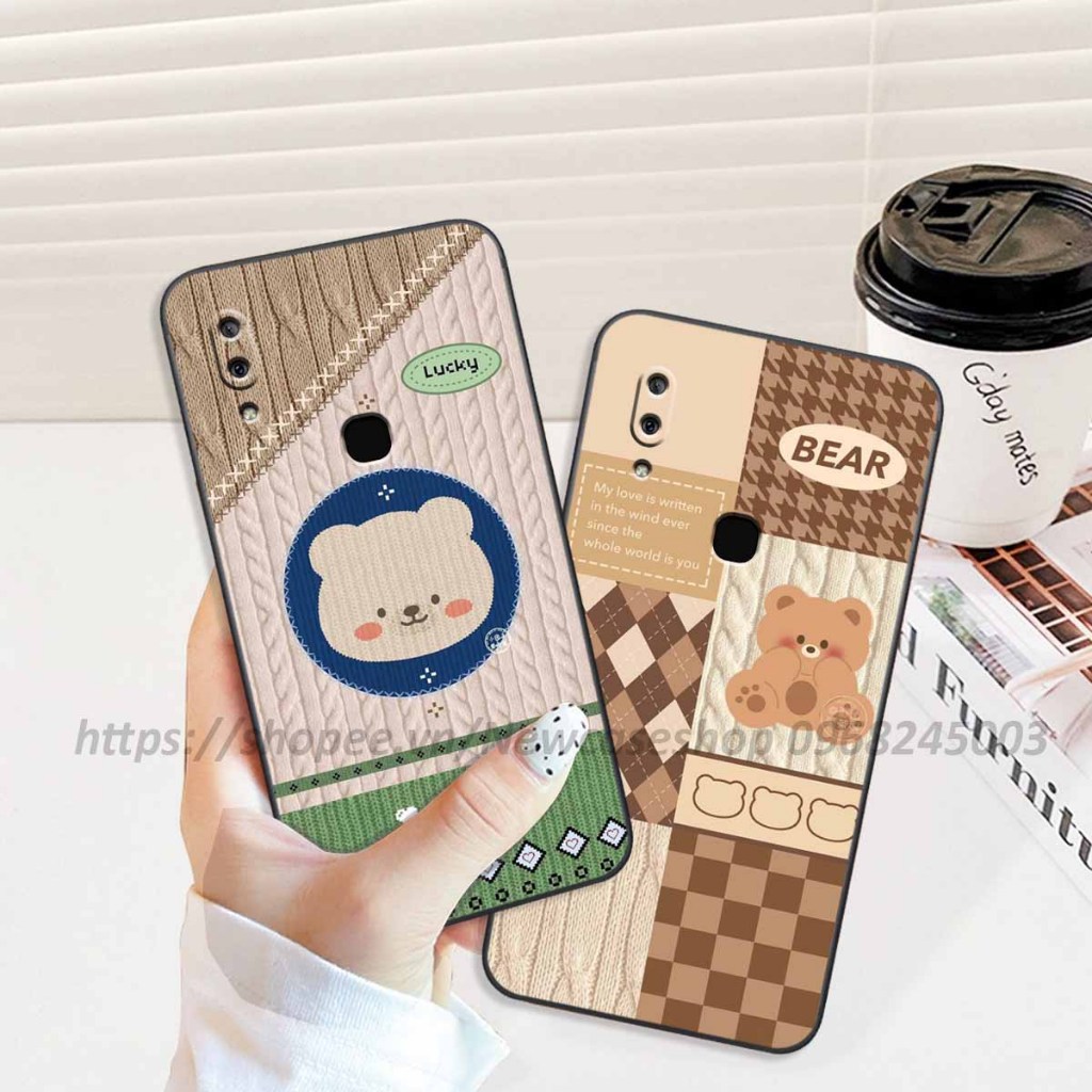 Ốp lưng Vivo V9 / V9 Youth/ V11-V11 Pro/ 11i / Y85 in hình họa tiết len Bear Cute