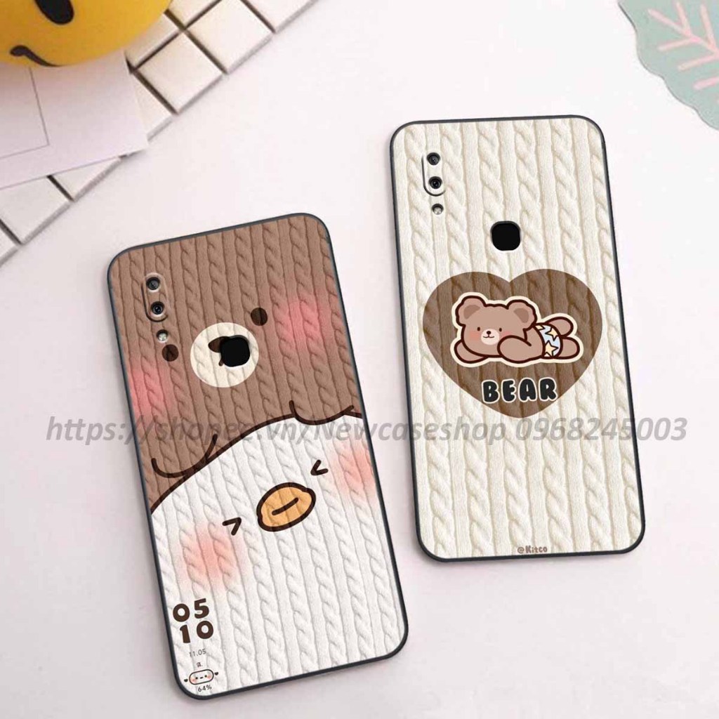Ốp lưng Vivo V9 / V9 Youth/ V11-V11 Pro/ 11i / Y85 in hình họa tiết len Bear Cute
