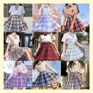 Chân váy JK ngắn dáng xòe xếp ly kẻ caro đồng phục nữ sinh Nhật Bản Hi Skool thời trang học đường TẶNG NƠ