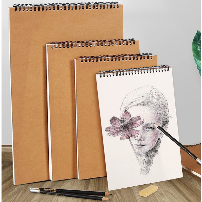 Sổ tay vẽ chì 100 trang, Sketchbook A4 A5 A6 Bìa Kraft, Giấy Phần Lan