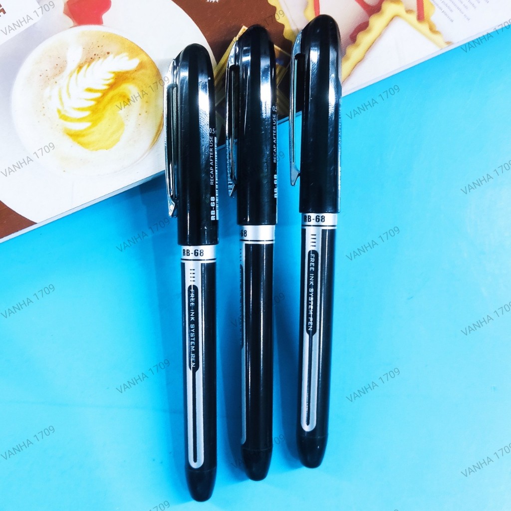 Bút Lông Bi RB68 0.5mm Mực Xanh và Đen.